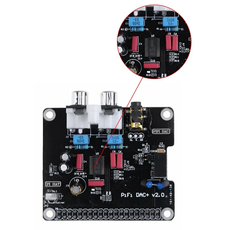 PCM5122 Hifi Dac o Модуль звуковой карты I2S + светодиодный индикатор для Raspberry Pi 3B/2B |