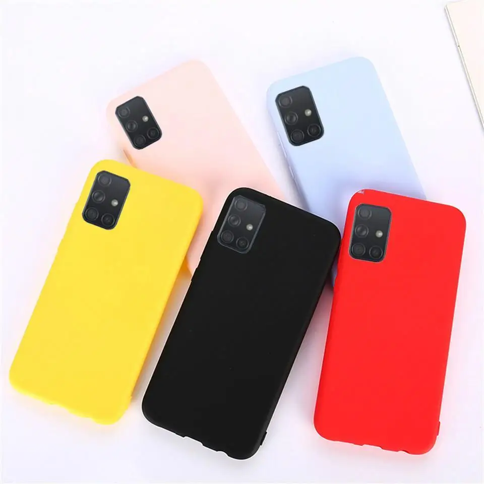 

Candy Solid Color Silicone Case For Samsung Galaxy A51 A71 A81 A91 A01 A11 A21 A70E A41 A31 A21S M51 M31 5G A30 A50 A70 Cover