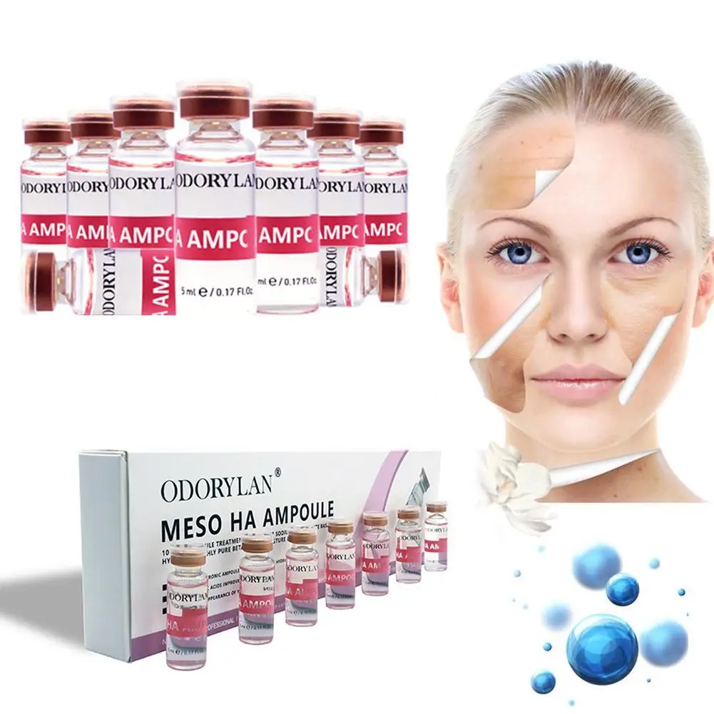 

10 Vials 5ml Cross-linked HA Hyaluronic Acid Pure Micro Cream Collagen Mesotherapy Serum BB Hyaluronic Whitening Molecular J7N8