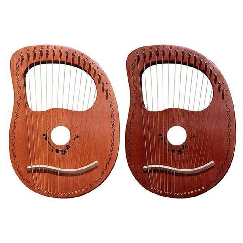 Mini Lyre Harp Miniature 16 String Music Instrument Mahogany Lyre Harp Veneer Wood Decoration Muzik Aletleri Home Decor AH50SQ enlarge