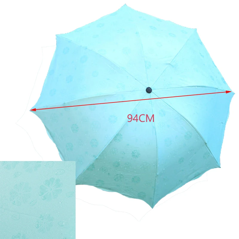 Многоцветный узор три складной зонт черное покрытие от Солнца