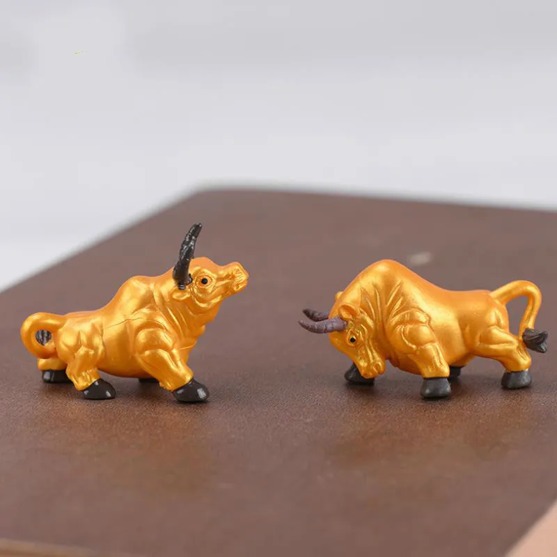 1 шт. креативная мультяшная фигурка маленькой коровы игрушечное животное Золотой