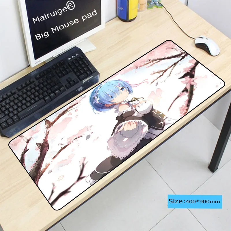 Mairuige 80X40 см японский аниме большой фиксирующий край коврик для мыши игровой геймер Коврик для мыши лучшая жена девушка друг сестра RE Rem Ram