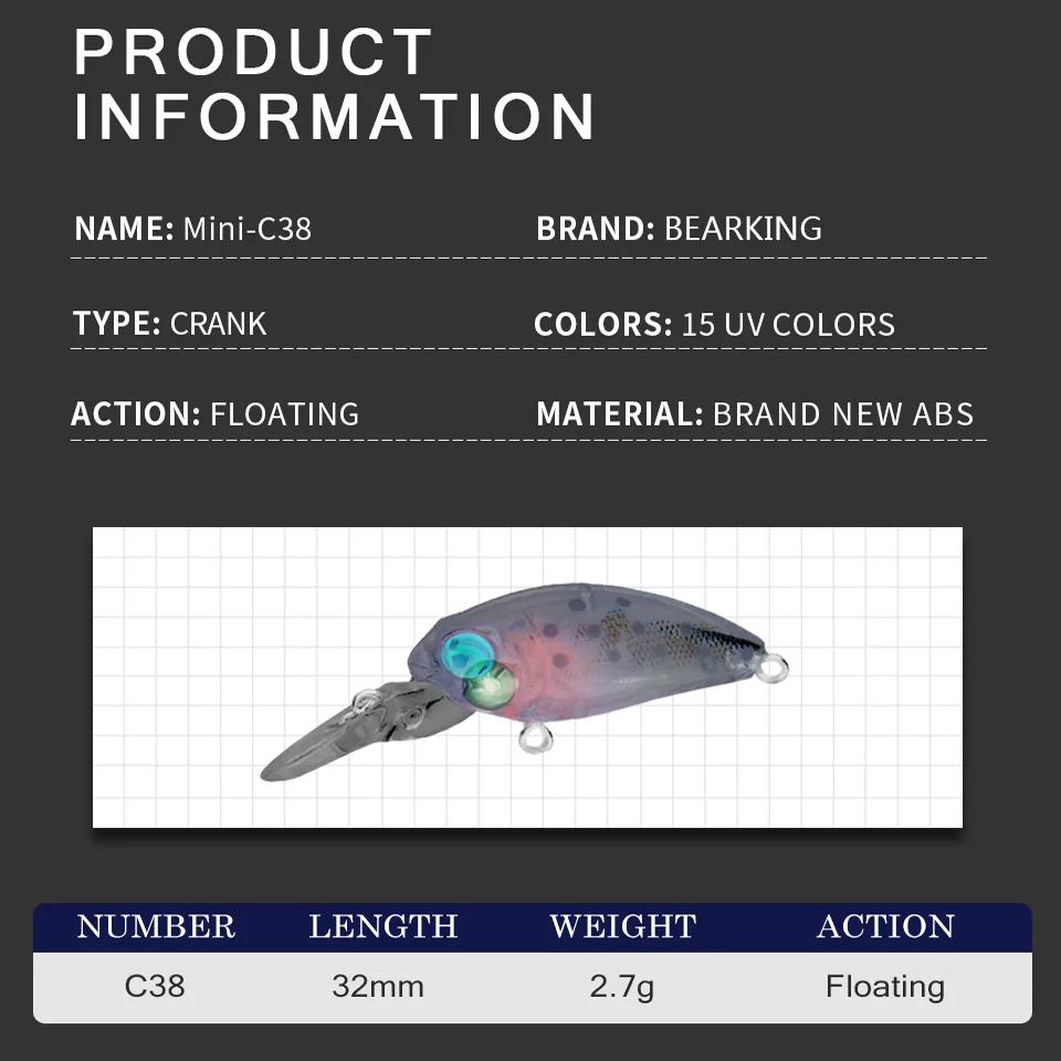 Рыболовная мини приманка BEARKING 3 2 см 7 г|fishing lure minnow|lure minnowgood poppers |