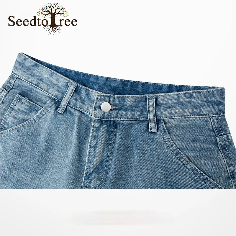

Summer Men's Denim Shorts Korean Fashion Casual Loose Loose Straight Plus Size Five-point Pants Casual Shorts