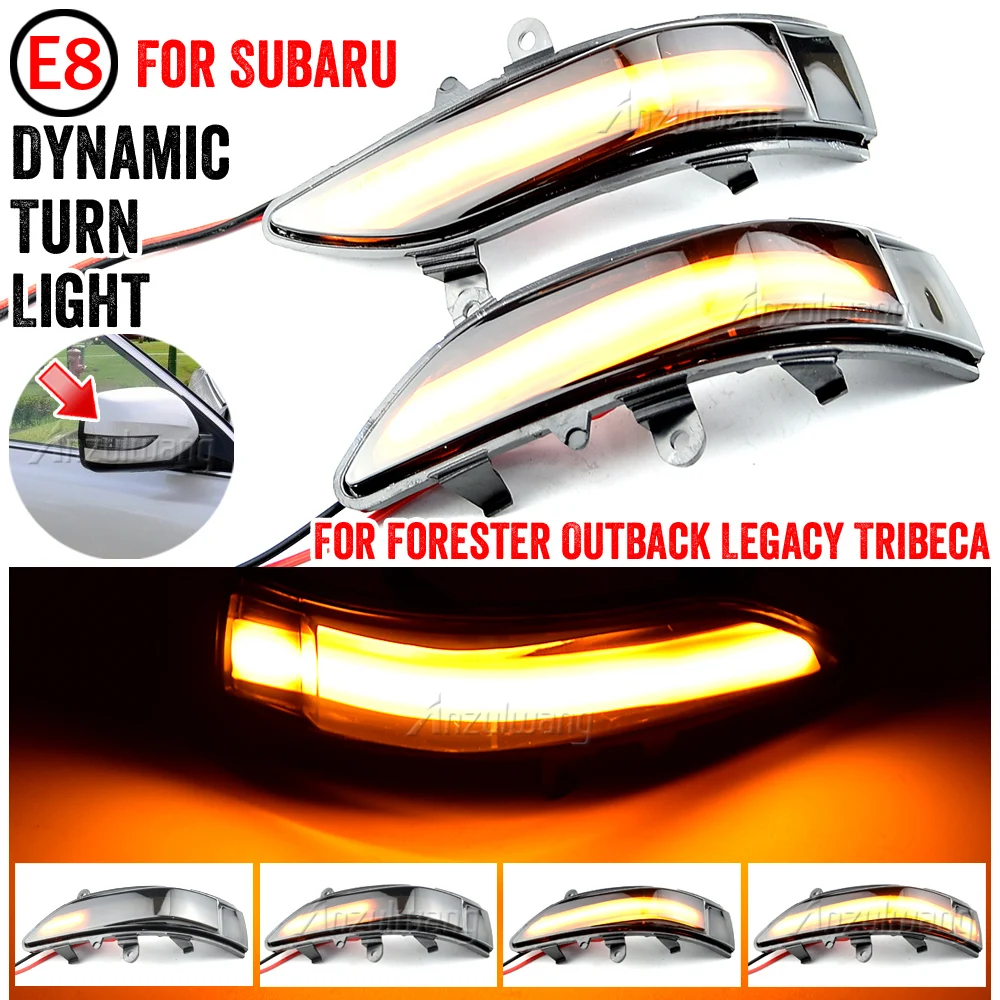 

Pair LED Dynamic Rearview Side Mirror Indicator Light Turn Signal Lights for Subaru Forester Tribeca Outback Legacy 2008-2011