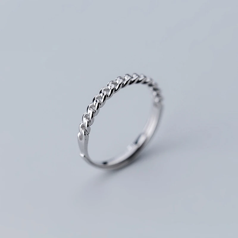 Женское кольцо с полой цепью MloveAcc минималистичное из стерлингового серебра 925