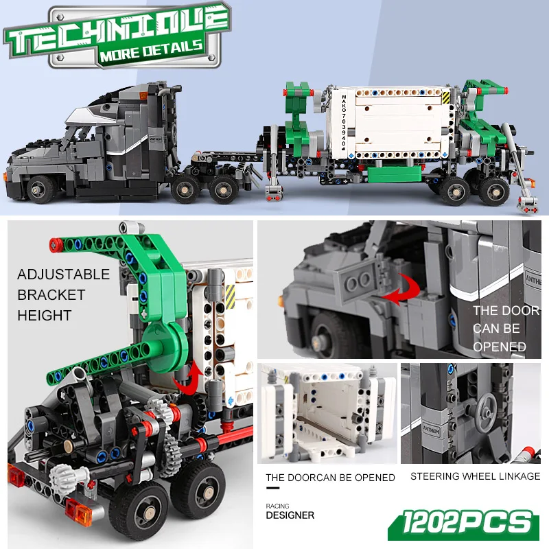 1202pcs Technic Car the City Mack Container Truck Vehicle Building Blocks Bricks Model Set Legoness Educational Toy for Children | Игрушки и