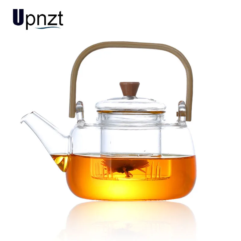 Стеклянный чайник термостойкий из боросиликатного стекла для закипания