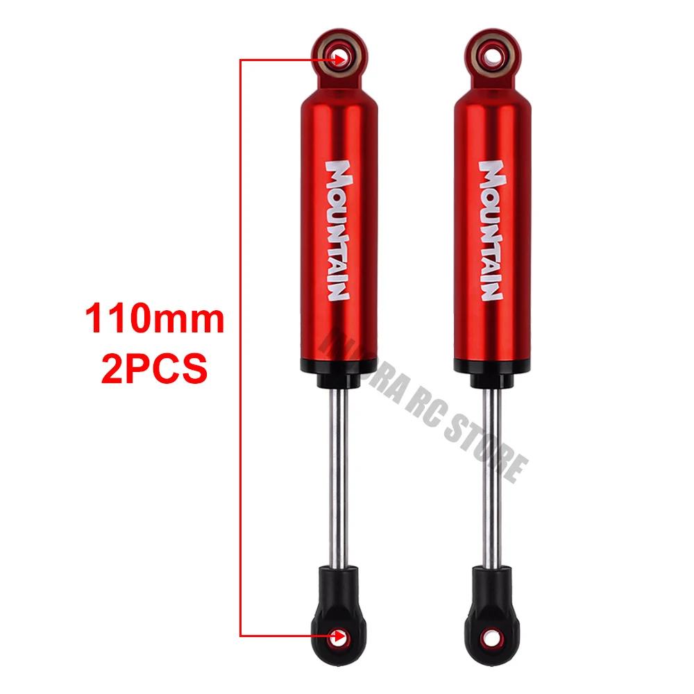 2PCS 110mm Red 2 шт. металлический амортизатор встроенный Весна 90/100/110/120 мм для 1/10 RC Рок Гусеничный и грузовик осевой SCX10 TRX-4 D90 RC Запчасти - Цвет: 2PCS 110mm Red