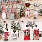 Рождественские подарочные мешки, держатель, пылезащитный чехол для винных бутылок, рождественские украшения для дома, декор для рождественской вечеривечерние, новый год 2022