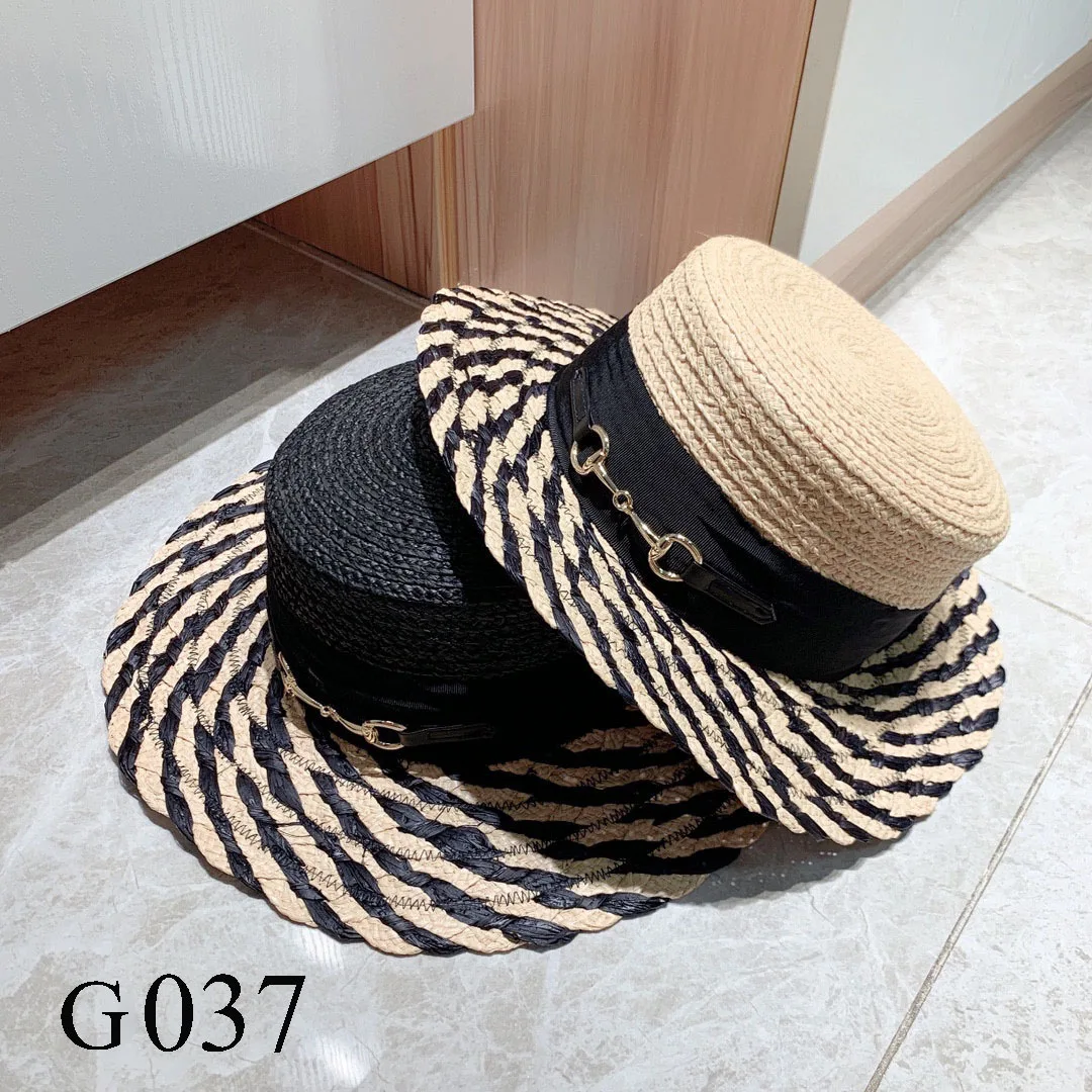 

G037 New style of basin hat with split back design papyrus and flat top hat, color matching and sun hat fashion style