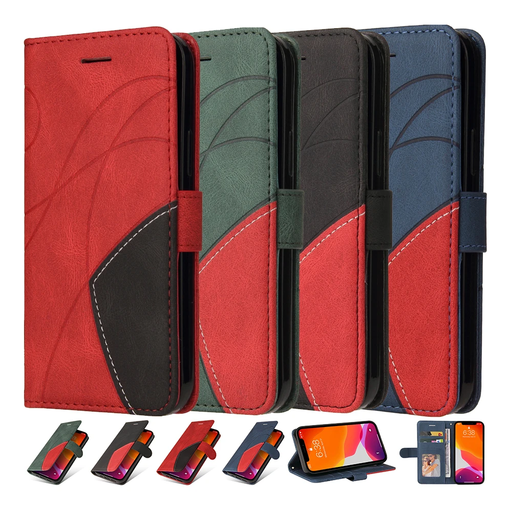 

PU Leather Case for OPPO A15 A15S F19 Reno 4 Lite 4F 4Z 5 Pro 5F V5 Z 5G Realme 8 C21 X7 Pro V13 Wallet Flip Stand Cover Etui