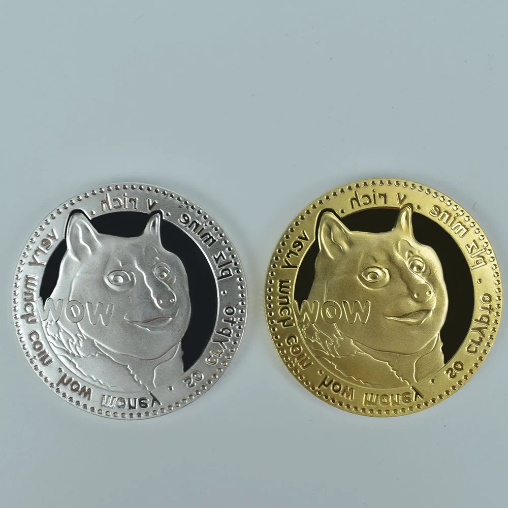 Позолоченные физическая собака монета BTC дожкойн Юбилейные монеты с милым