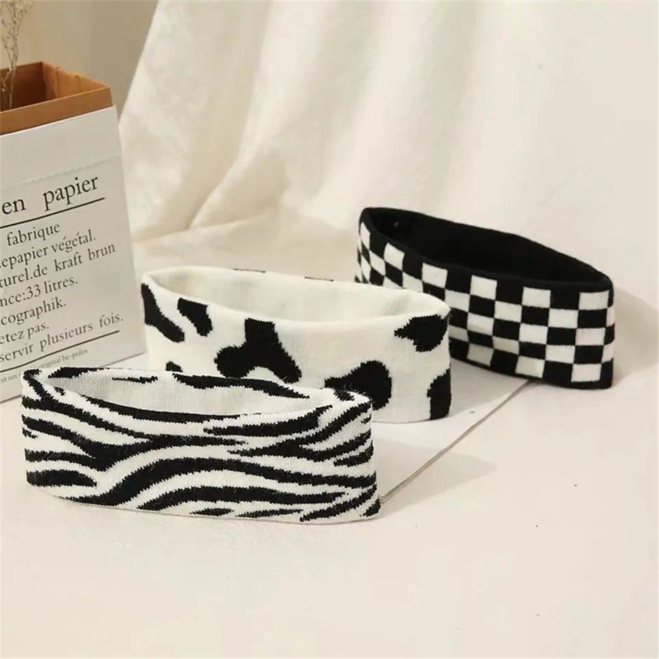 Зимняя теплая одежда в полоску повязка на голову женская вязаная чалма с