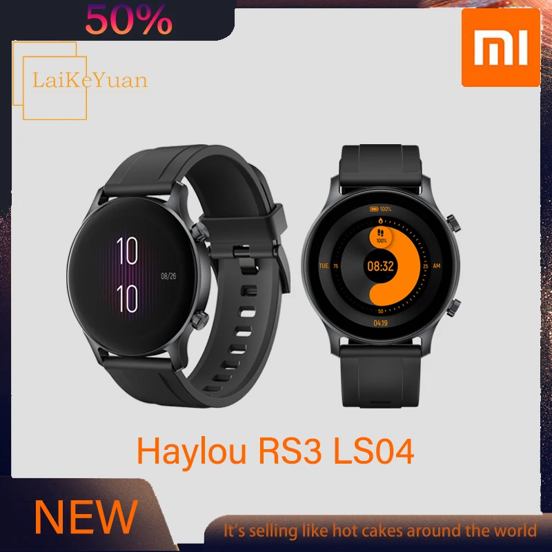 

YouPin Haylou RS3 LS04 Smart Watch AMOLED Screen 5ATM Waterproof Heart Rate Monitor Sport Watch For Android IOS Men's Watch