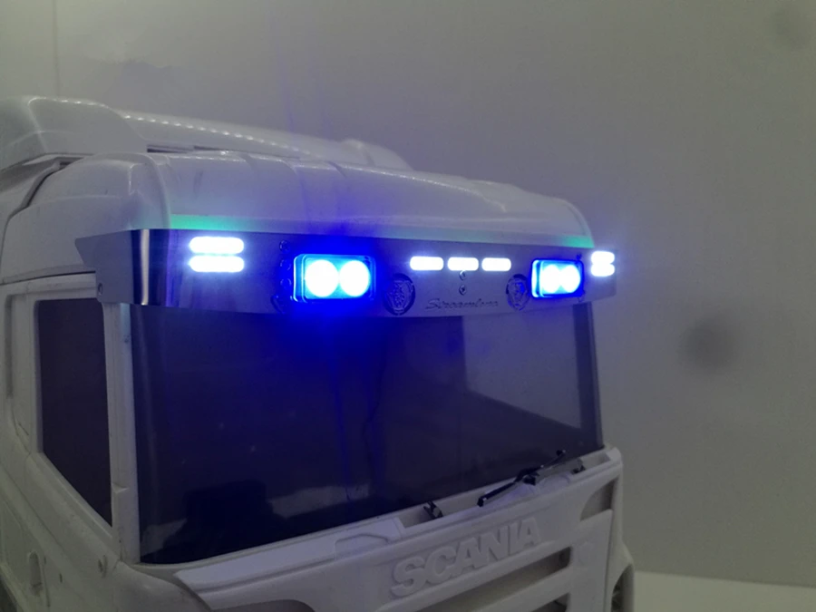 Rc игрушки грузовик корпус крыша светодиодный Прожекторы для 1/14 весы Tamiya Scania R470 R620 R730 56323 модель тракторный прицеп аксессуар