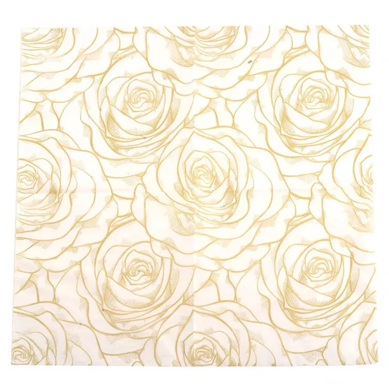 

10pcs 33*33cm Yellow rose flower theme paper napkins serviettes decoupage decorated for wedding party virgin wood tissues