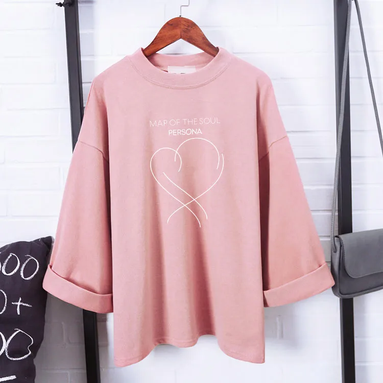 kpop Album Map of the soul persona Jimin short-sleeved T-shirt kpop Bangtan jungkook Love heart tshirt harajuku shirt tops