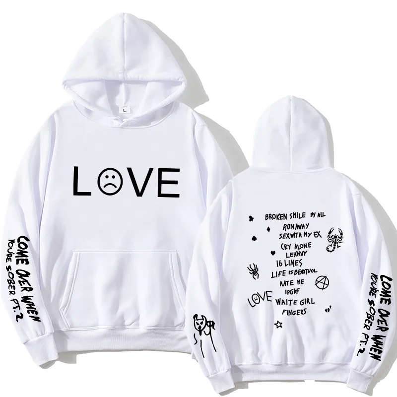 Мужская толстовка с капюшоном Lil Peep Love пуловер для мужчин и женщин sudaderas cry Детская