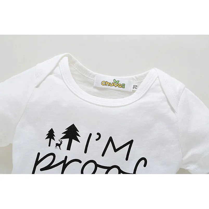 3 шт. детский хлопковый комбинезон с коротким рукавом и надписью | Мобильные