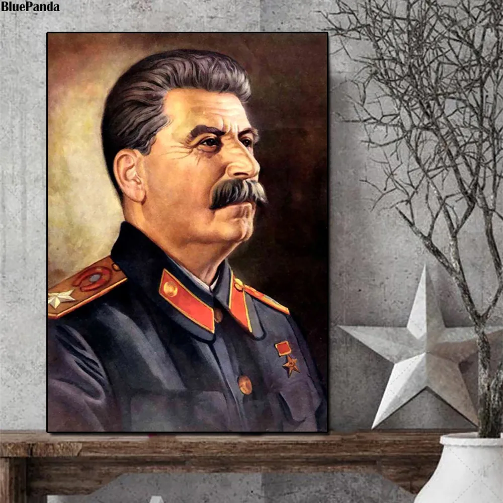 Портрет Иосифа Виссарионовича Сталина КПСС Советский Союз лидер постер живопись