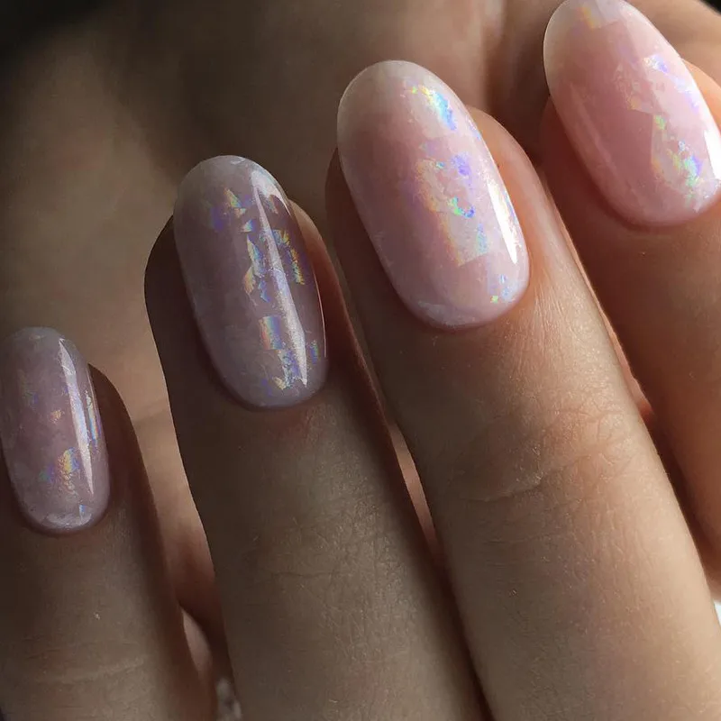 1 рулон радужных наклеек s-фольга в стиле разбитого стекла для ногтей Art