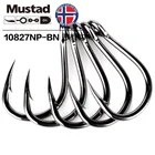 30 шт.лот, крючки Mustad для глубокой рыбалки, 10827 4X, прочные Крючки из высокоуглеродистой стали, Крючки для рыбалки Anzol