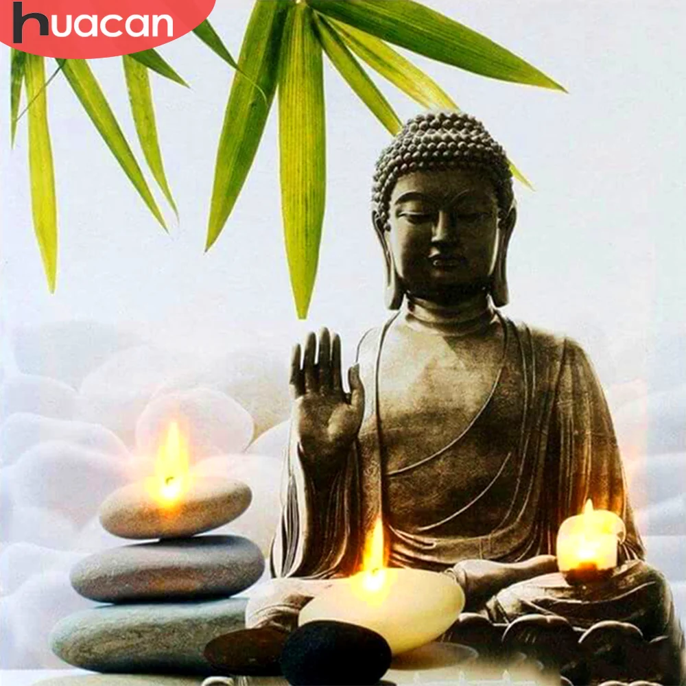 Хуакан 5D алмазная вышивка крестиком Будда полностью квадратная картина