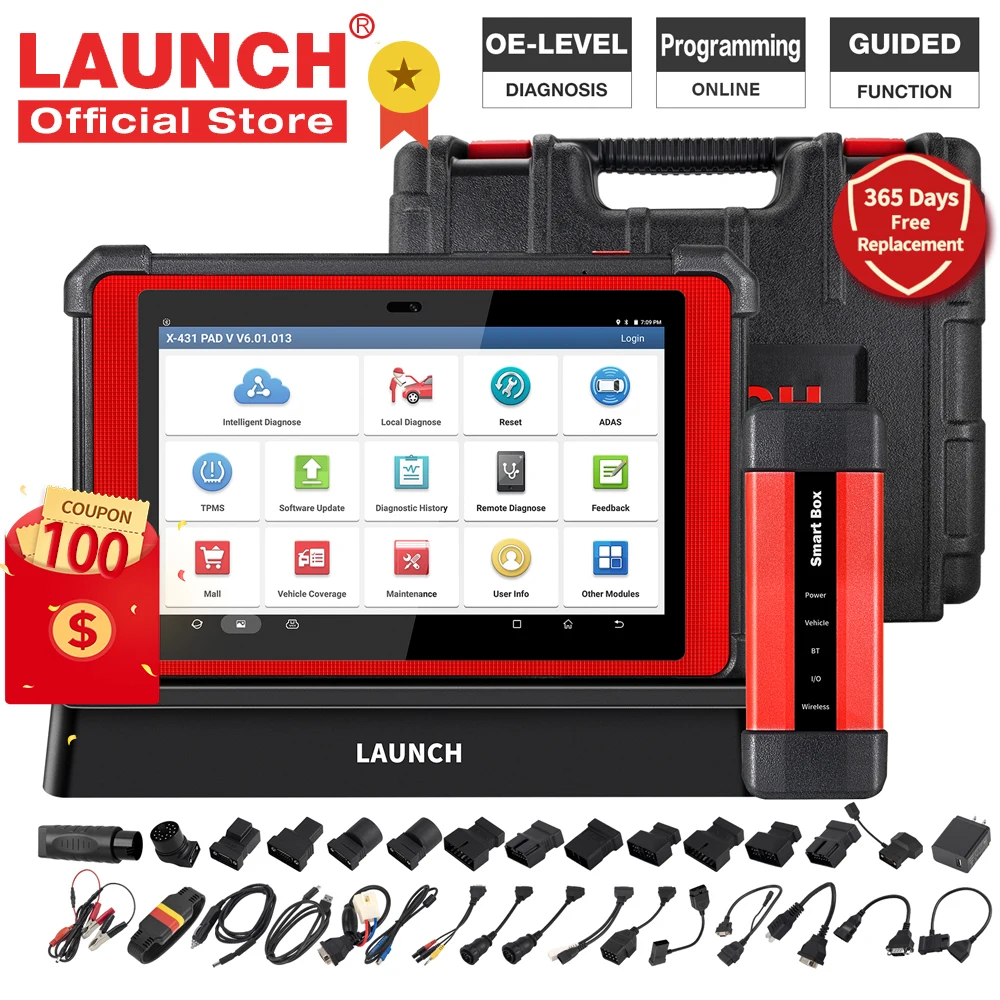 

Диагностический сканер LAUNCH X431 PAD V 10,1 OBD2, автомобильный диагностический инструмент OBDII OBD, программируемый активный тест