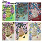 Алмазная живопись Ever Moment, 5D, стразы с изображением цветка, пчелы, бабочки, квадратная вышивка, мозаика ASF2021