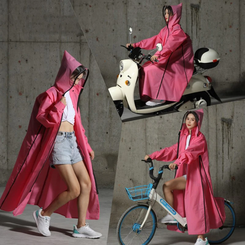 Фото Hooded Rain Poncho Waterproof Windbreaker Women Raincoat Men Black Rain Clothes Covers EVA Rain Jacket Coats Motorcycle Rainwear №5