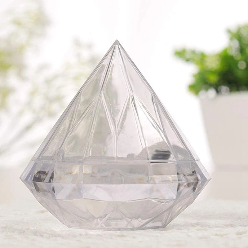 12 шт. Прозрачный Алмазный Форма конфетная коробка благосклонности венчания