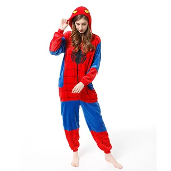 Boy Girl Children Spider Red Pajamas Set Flannel Kids Animal Cartoon Cosplay Hooded Pijama infantil Kigurumi Sleepwear 4
