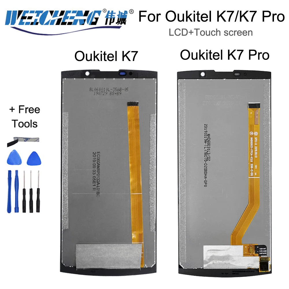 Черный ЖК дисплей и сенсорный экран для Oukitel K7/ K7 pro 100% испытано сменный дигитайзер