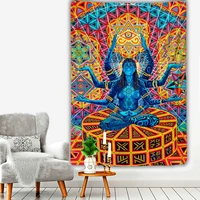indian goddess kali tapestry yoga meditation wall witchcraft hanging anime home bedspread cover for room fabric mural to decor
