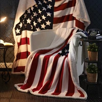 drop ship 3d digital printing american flag sherpa blanket fleece wearable plush throw blanket on bed sofa sherpa thick warm