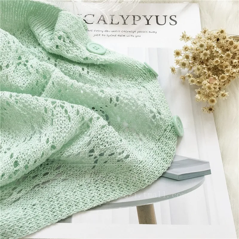 

Loose Knitted Hollow Out Cardigans Women Fashion Knitting Summer Open Stitch Female Plus Size Ladies Cardigan Sweaters Femme