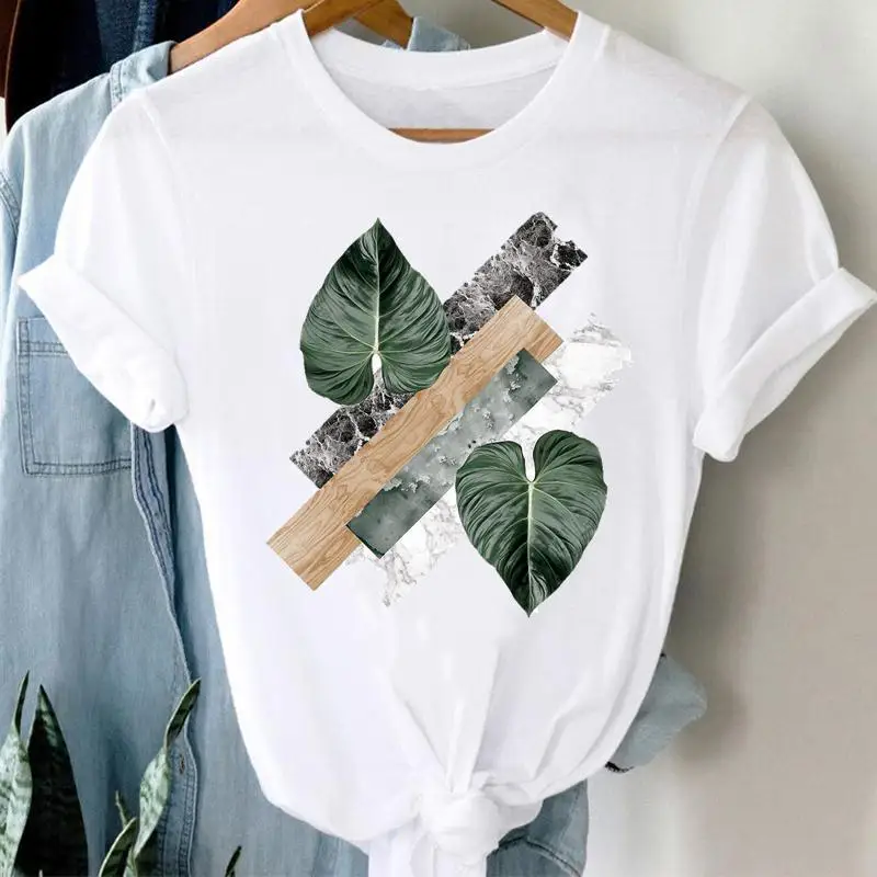 

T-shirts Vrouwen 90S Casual Leuke Office Geometrische Kawaii Leuke Mode Kleding Stijlvolle Top Lady Print Meisje Tee T-shirt