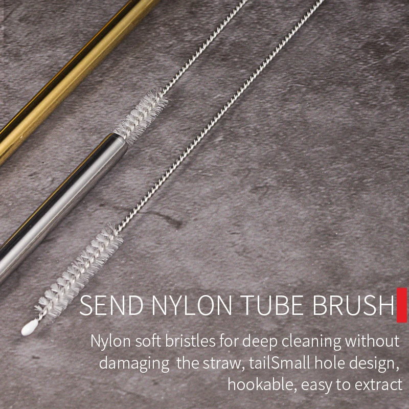 

Reusable Metal Drinking Straws 4/8Pcs 304 Stainless Steel Sturdy Bent Straight Drinks Straw