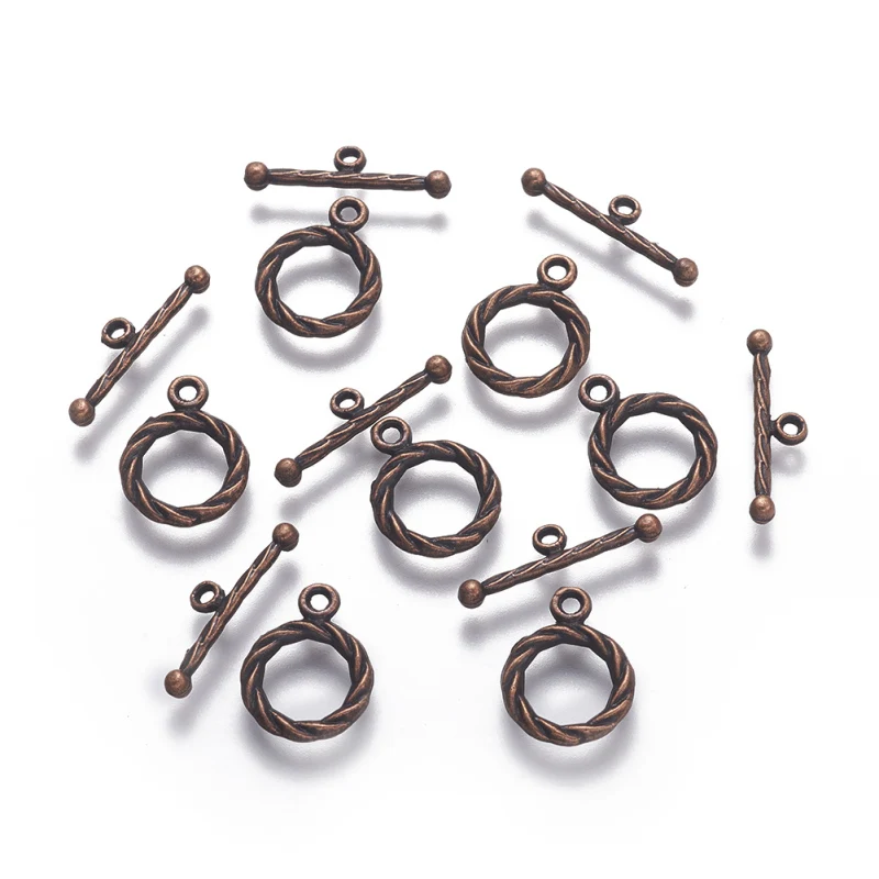 

10 Sets Tibetan Style Alloy Toggle Clasps OT Buckle Hooks For Handmade Bracelets Necklace DIY Jewelry Making Findings