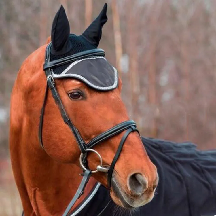 

Horse ear cover mosquito bite protective harness equestrian supplies custom horse ear cover horse accessories