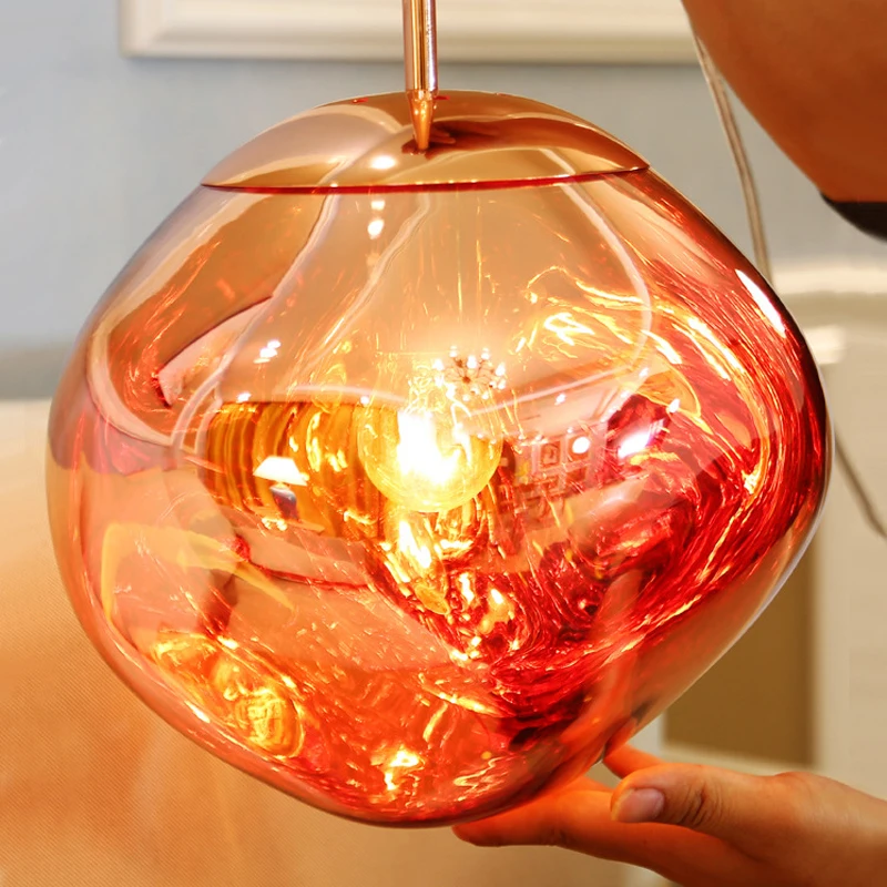 Современные стеклянные подвесные светильники потолочные из расплавленной лавы