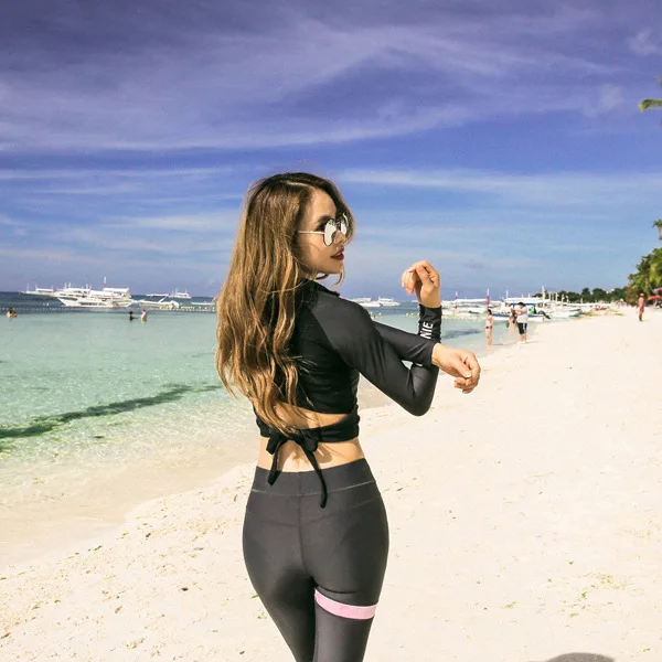 

2020 New Split Type Diving Suit Womens Long-Sleeve Trousers Bathing Suit Three-piece Set /30