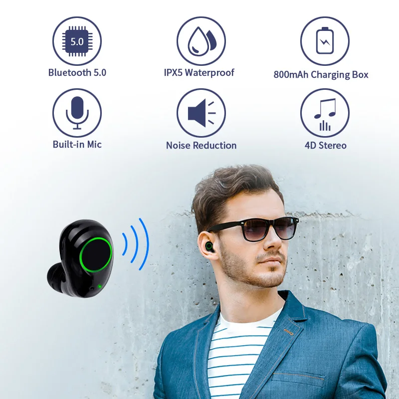 

Dosmix X23 TWS Wireless Earbuds Stereo Mini Bluetooth 5.0 With Dual Mic Sports Earphones Auto Pairing Waterproof Headset