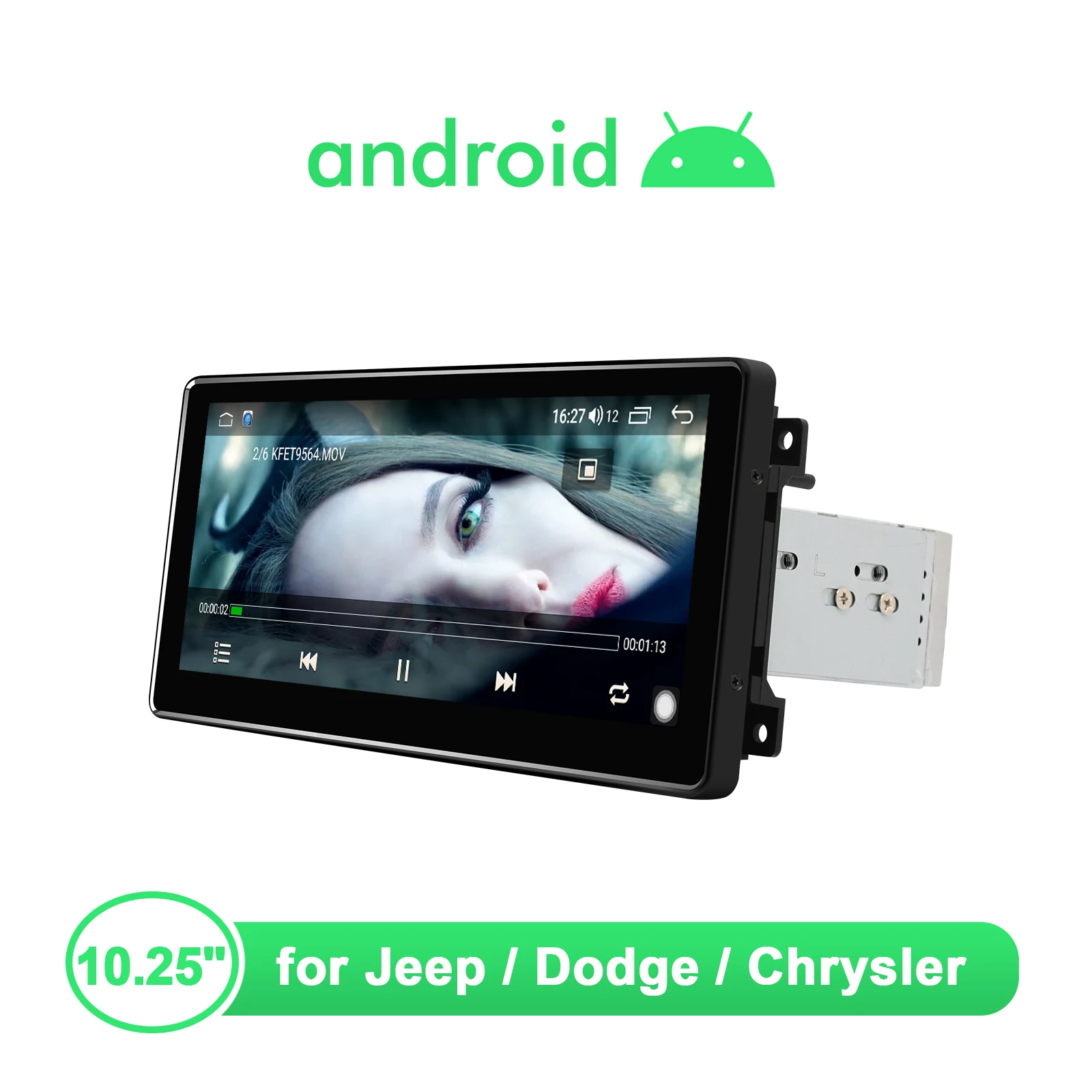 

Автомагнитола 1din, 10,25 дюйма, Android 10, мультимедийный проигрыватель, сенсорный экран, Автомагнитола для Jeep Dodge Chrysler
