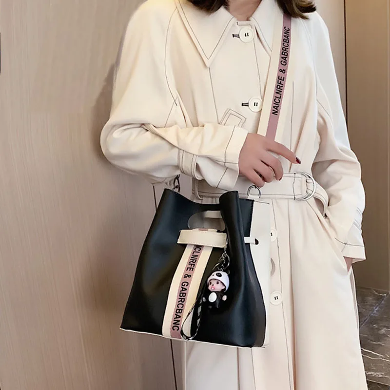 

Ddjpd Fashion Ladies Multi-function Shoulder Bag Handbag New Broadband Single Shoulder Messenger Bag Casual Hit Color Bucket Bag