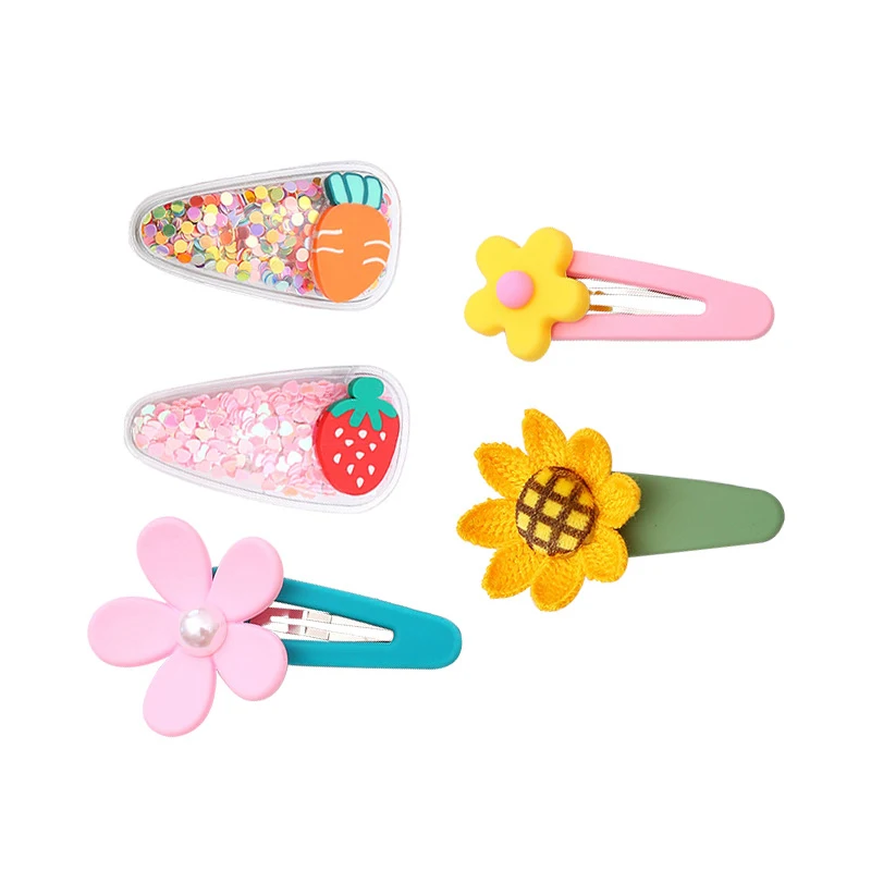 Заколки для волос девочек с фруктами и цветами 5 шт. | Детская одежда обувь
