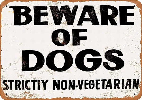 

Остерегайтесь собак Ретро жестяной знак Ностальгический орнамент металла плакат Гараж art deco Бар Кафе Магазин