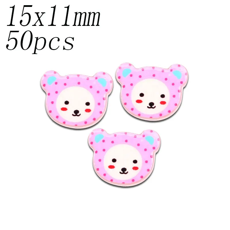 50 шт. Смешанные акриловые значки с героями мультфильмов Kawaii Flatback украшения животных ремесла значок украшения для скрапбукинга Diy аксессуары - Цвет: 15x11mm